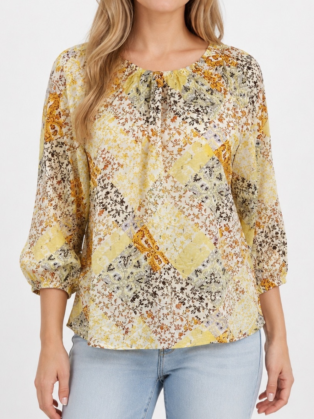 Matilda Jane Good Hart Rockport Patchwork Floral Boho Blouse NWT Medium